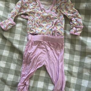Little Sleepies Pink Rainbow Pajama Set